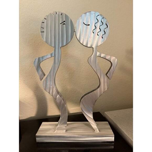 Kiss Table Sculpture 15" Fred Garbotz Construction: Marine Grade Aluminum - Picture 2 of 4